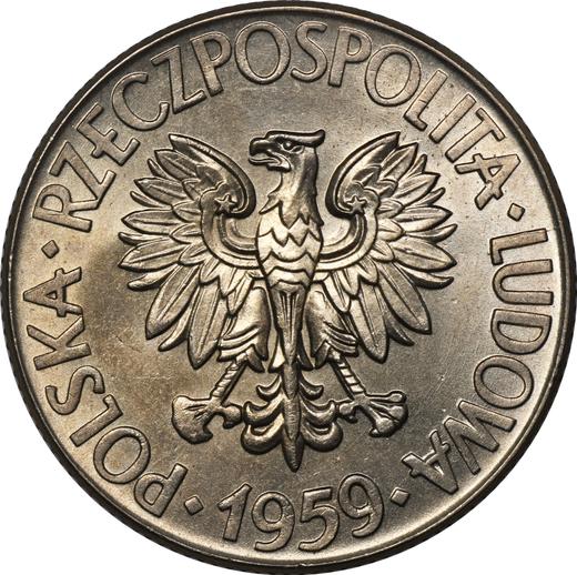 Anverso 10 eslotis 1959 "Bicentenario de la muerte de Tadeusz Kościuszko" - valor de la moneda  - Polonia, República Popular