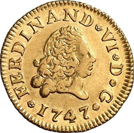 Awers monety - 1/2 escudo 1747 M AJ - cena złotej monety - Hiszpania, Ferdynand VI