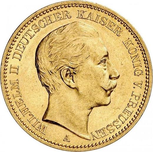 Аверс монеты - 20 марок 1891 года A "Пруссия" - цена золотой монеты - Германия, Германская Империя