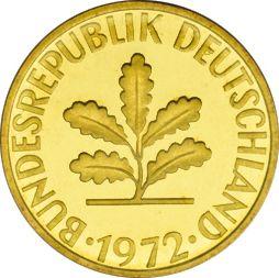 Реверс монеты - 10 пфеннигов 1972 года J - цена  монеты - Германия, ФРГ