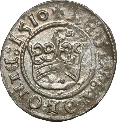Аверс монеты - Полугрош (1/2 гроша) 1510 года - цена серебряной монеты - Польша, Сигизмунд I Старый