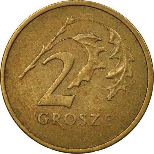 Реверс монеты - 2 гроша 2001 года MW - цена  монеты - Польша, III Республика после деноминации