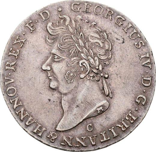 Awers monety - 2/3 talara 1825 C - cena srebrnej monety - Hanower, Jerzy IV