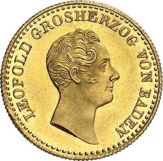 Awers monety - Dukat 1838 - cena złotej monety - Badenia, Leopold
