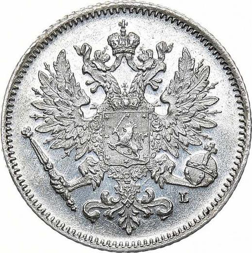 Аверс монеты - 25 пенни 1910 года L - цена серебряной монеты - Финляндия, Великое княжество