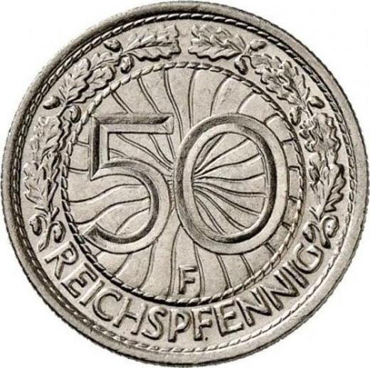 Reverse 50 Reichspfennig 1929 F -  Coin Value - Germany, Weimar Republic