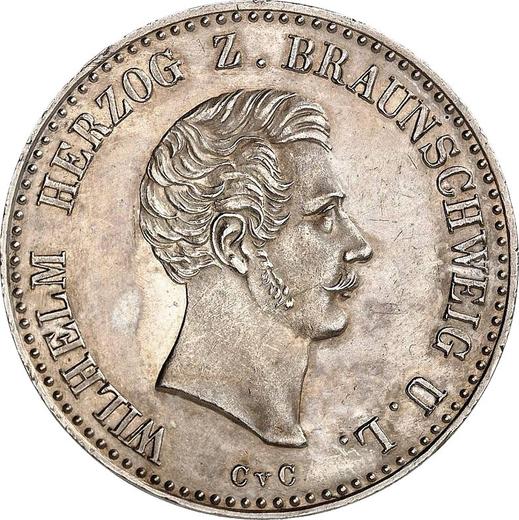 Аверс монеты - Талер 1848 года CvC - цена серебряной монеты - Брауншвейг-Вольфенбюттель, Вильгельм