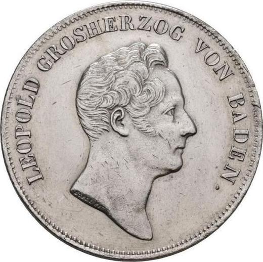 Аверс монеты - Талер 1836 года - цена серебряной монеты - Баден, Леопольд