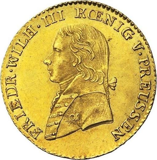 Аверс монеты - 1/2 фридрихсдора 1802 года A - цена золотой монеты - Пруссия, Фридрих Вильгельм III