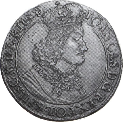 Аверс монеты - Полталера 1650 года GR "Гданьск" - цена серебряной монеты - Польша, Ян II Казимир