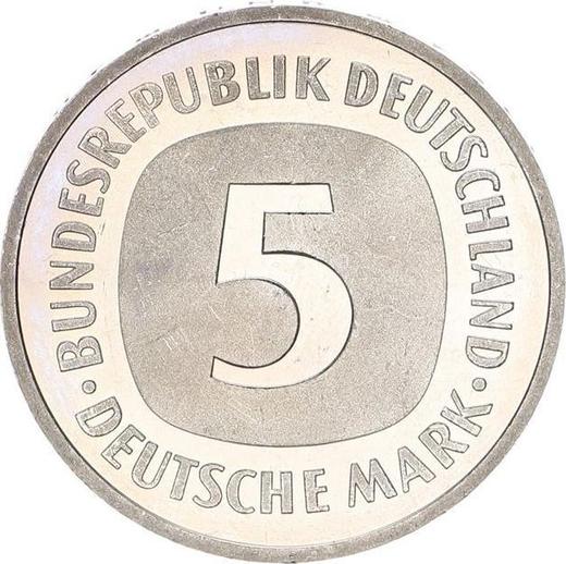 Аверс монеты - 5 марок 1986 года G - цена  монеты - Германия, ФРГ