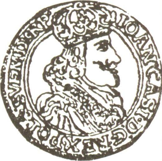 Awers monety - Dukat 1654 AT "Popiersie w koronie" - cena złotej monety - Polska, Jan II Kazimierz
