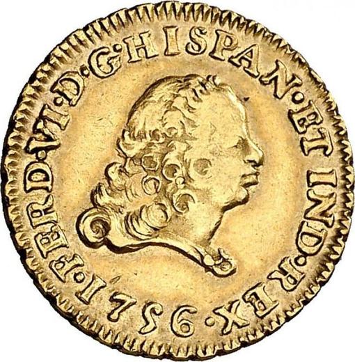 Аверс монеты - 1 эскудо 1756 года Mo MM - цена золотой монеты - Мексика, Фердинанд VI