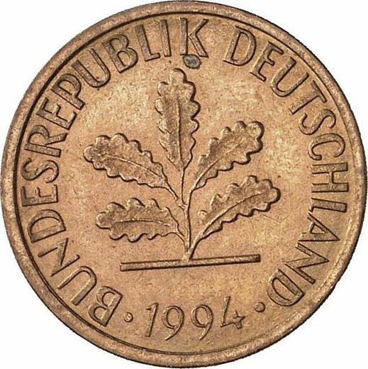 Reverso 1 Pfennig 1994 F - valor de la moneda  - Alemania, RFA