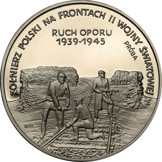 Reverso Pruebas 200000 eslotis 1993 MW BCH "Movimiento de resistencia" Níquel - valor de la moneda  - Polonia, República moderna