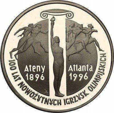 Reverso 10 eslotis 1995 MW RK "Centenario de los Juegos Olímpicos modernos" - valor de la moneda de plata - Polonia, República moderna