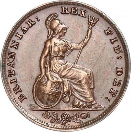 Реверс монеты - Фартинг 1837 года WW - цена  монеты - Великобритания, Вильгельм IV