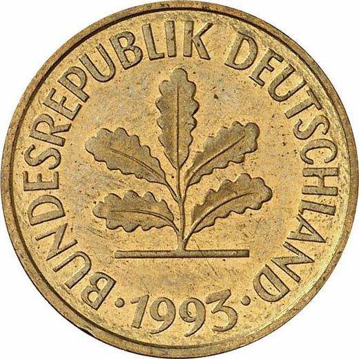 Reverso 5 Pfennige 1993 D - valor de la moneda  - Alemania, RFA