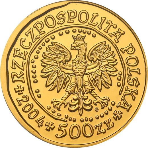 Awers monety - 500 złotych 2004 MW NR "Orzeł Bielik" - cena złotej monety - Polska, III RP po denominacji