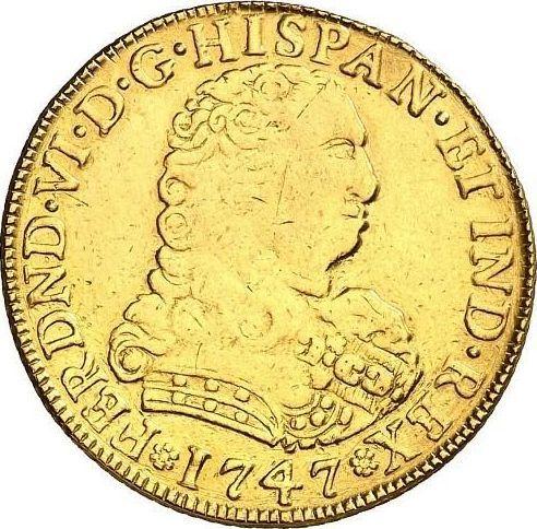 Anverso 4 escudos 1747 Mo MF - valor de la moneda de oro - México, Fernando VI