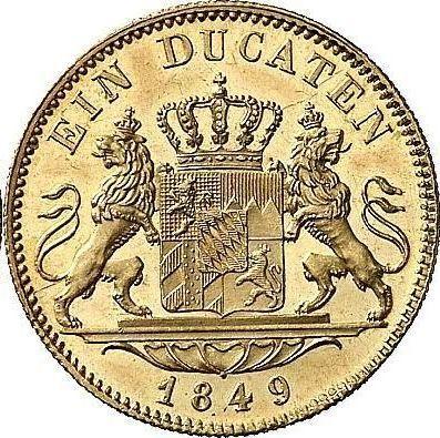 Rewers monety - Dukat 1849 - cena złotej monety - Bawaria, Maksymilian II