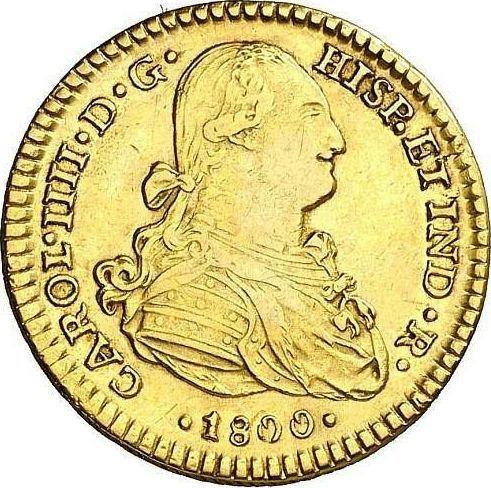 Awers monety - 2 escudo 1800 Mo FM - cena złotej monety - Meksyk, Karol IV