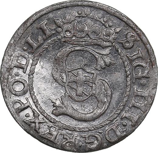 Аверс монеты - Шеляг 1595 года "Рига" - цена серебряной монеты - Польша, Сигизмунд III Ваза