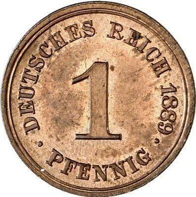 Аверс монеты - 1 пфенниг 1889 года G "Тип 1873-1889" - цена  монеты - Германия, Германская Империя