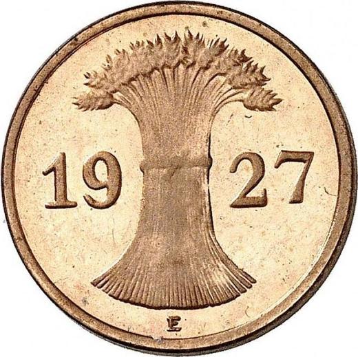 Реверс монеты - 1 рейхспфенниг 1927 года E - цена  монеты - Германия, Bеймарская республика