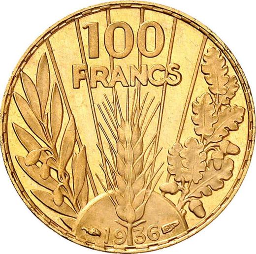 Reverse 100 Francs 1936 "Type 1929-1936" Paris - France, Third Republic
