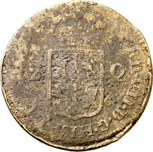 Аверс монеты - 2 куарто 1834 года MA F - цена  монеты - Филиппины, Фердинанд VII