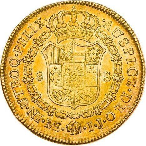 Reverso 8 escudos 1792 IJ - valor de la moneda de oro - Perú, Carlos IV