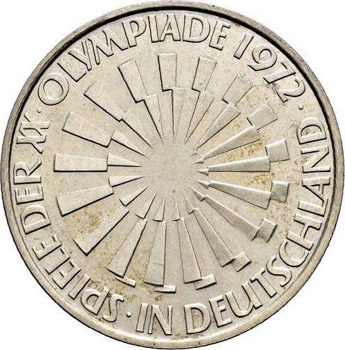 Obverse 10 Mark 1972 "Games of the XX Olympiad" Plain edge - Silver Coin Value - Germany, FRG