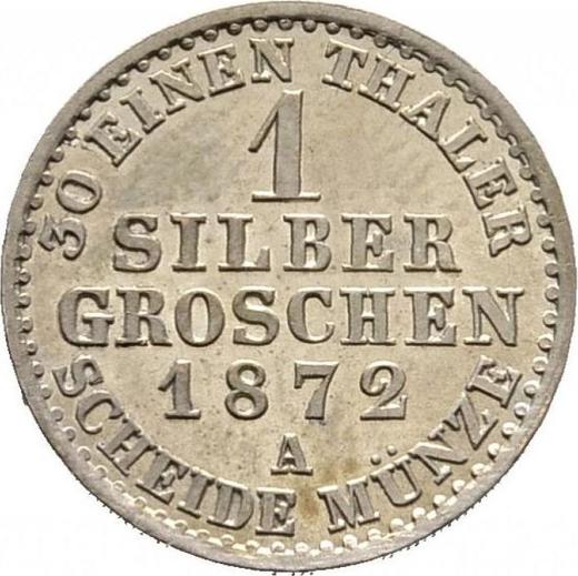 Реверс монеты - 1 серебряный грош 1872 года A - цена серебряной монеты - Пруссия, Вильгельм I