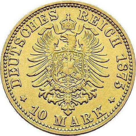 Реверс монеты - 10 марок 1875 года F "Вюртемберг" - цена золотой монеты - Германия, Германская Империя