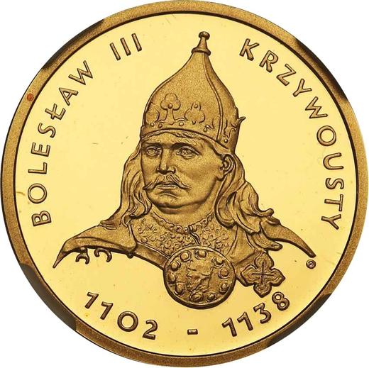 Reverso 100 eslotis 2001 MW EO "Boleslao III el Bocatorcida" - valor de la moneda de oro - Polonia, República moderna