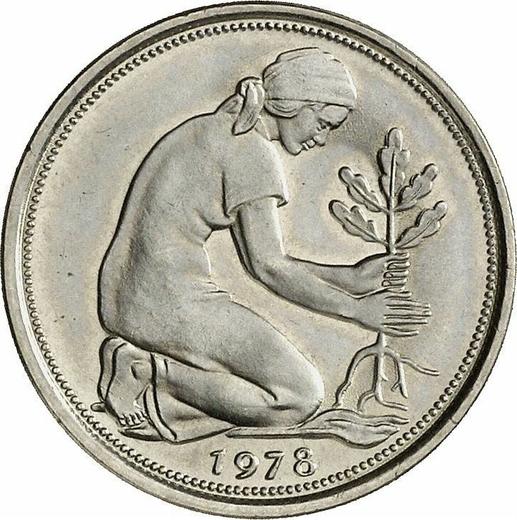 Reverso 50 Pfennige 1978 G - valor de la moneda  - Alemania, RFA