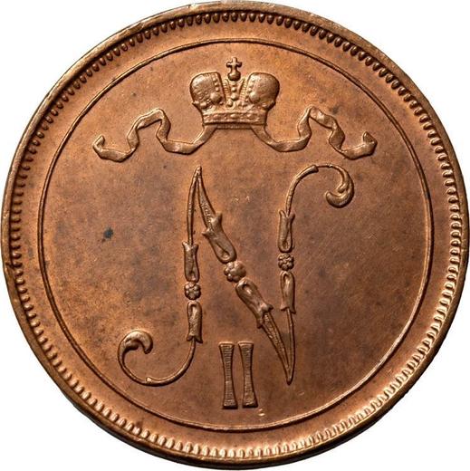 Аверс монеты - 10 пенни 1913 года - цена  монеты - Финляндия, Великое княжество
