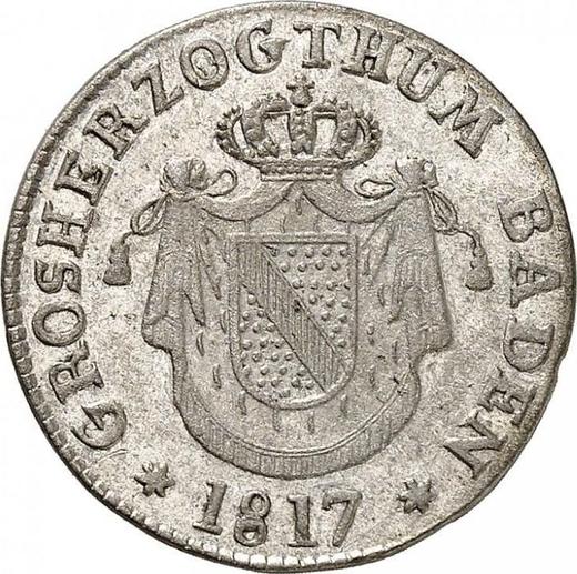 Аверс монеты - 6 крейцеров 1817 года - цена серебряной монеты - Баден, Карл Людвиг Фридрих