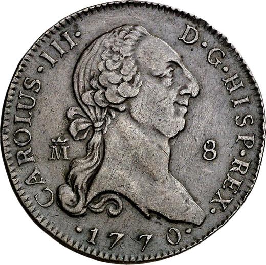 Anverso 8 maravedíes 1770 M - valor de la moneda  - España, Carlos III