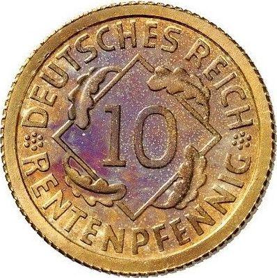Awers monety - 10 rentenpfennig 1924 F - cena  monety - Niemcy, Republika Weimarska