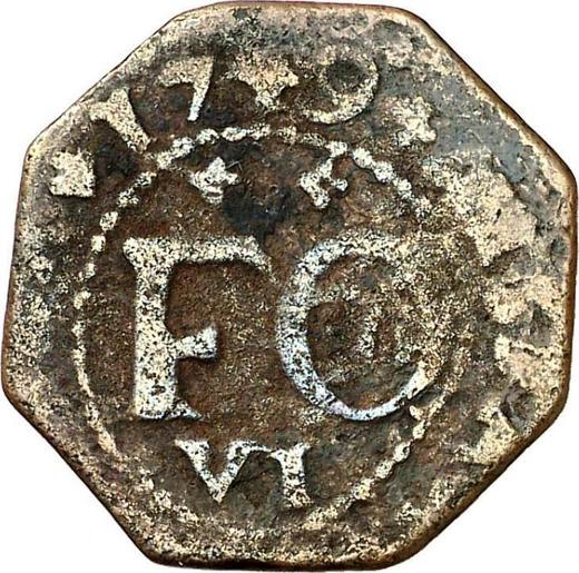 Awers monety - 1 maravedi 1749 PA Napis "FO VI" - cena  monety - Hiszpania, Ferdynand VI
