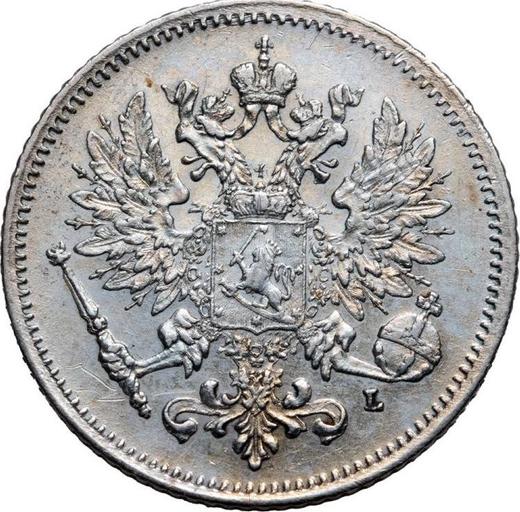 Аверс монеты - 25 пенни 1907 года L - цена серебряной монеты - Финляндия, Великое княжество
