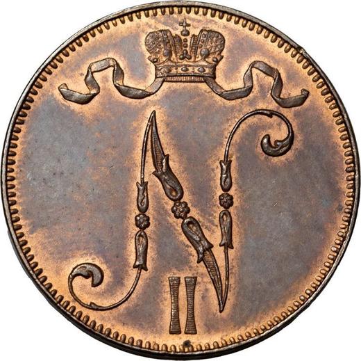 Аверс монеты - 5 пенни 1898 года - цена  монеты - Финляндия, Великое княжество