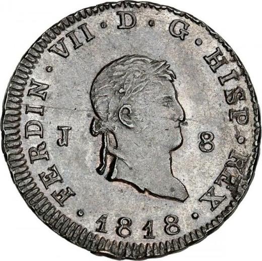 Anverso 8 maravedíes 1818 J "Tipo 1817-1821" - valor de la moneda  - España, Fernando VII