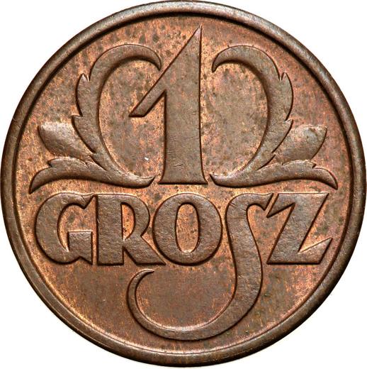 Реверс монеты - 1 грош 1931 года WJ - цена  монеты - Польша, II Республика