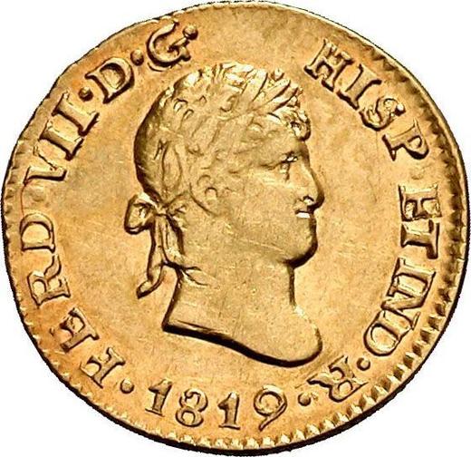 Anverso Medio escudo 1819 Mo JJ - valor de la moneda de oro - México, Fernando VII