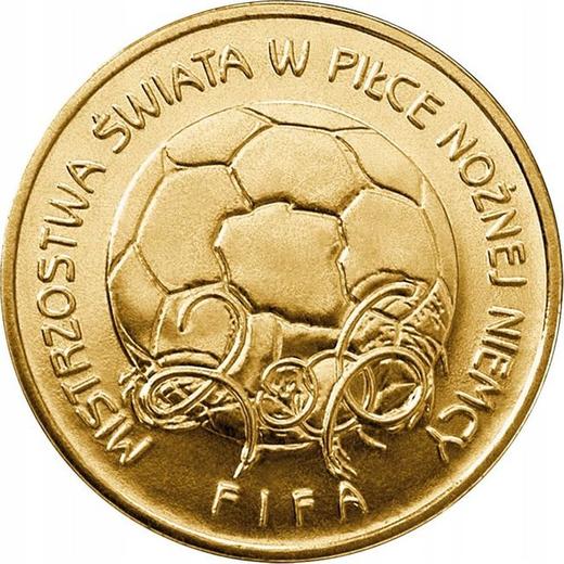 Реверс монеты - 2 злотых 2006 года MW UW "Чемпионат мира по футболу в Германии 2006" - цена  монеты - Польша, III Республика после деноминации