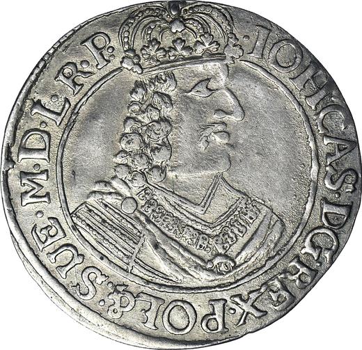 Аверс монеты - Орт (18 грошей) 1665 года HDL "Торунь" - цена серебряной монеты - Польша, Ян II Казимир