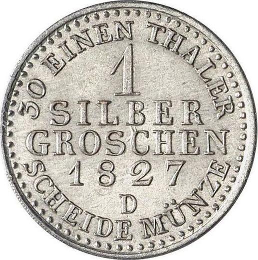Rewers monety - 1 silbergroschen 1827 D - cena srebrnej monety - Prusy, Fryderyk Wilhelm III